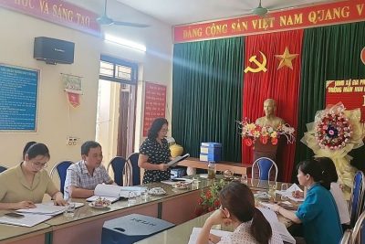 CHI BỘ TRƯỜNG MẦM NON GIA LẠC ĐÓN ĐOÀN KIỂM TRA CỦA ỦY BAN KIỂM TRA ĐẢNG ỦY XÃ GIA PHONG KIỂM TRA CÔNG TÁC ĐẢNG NĂM 2025